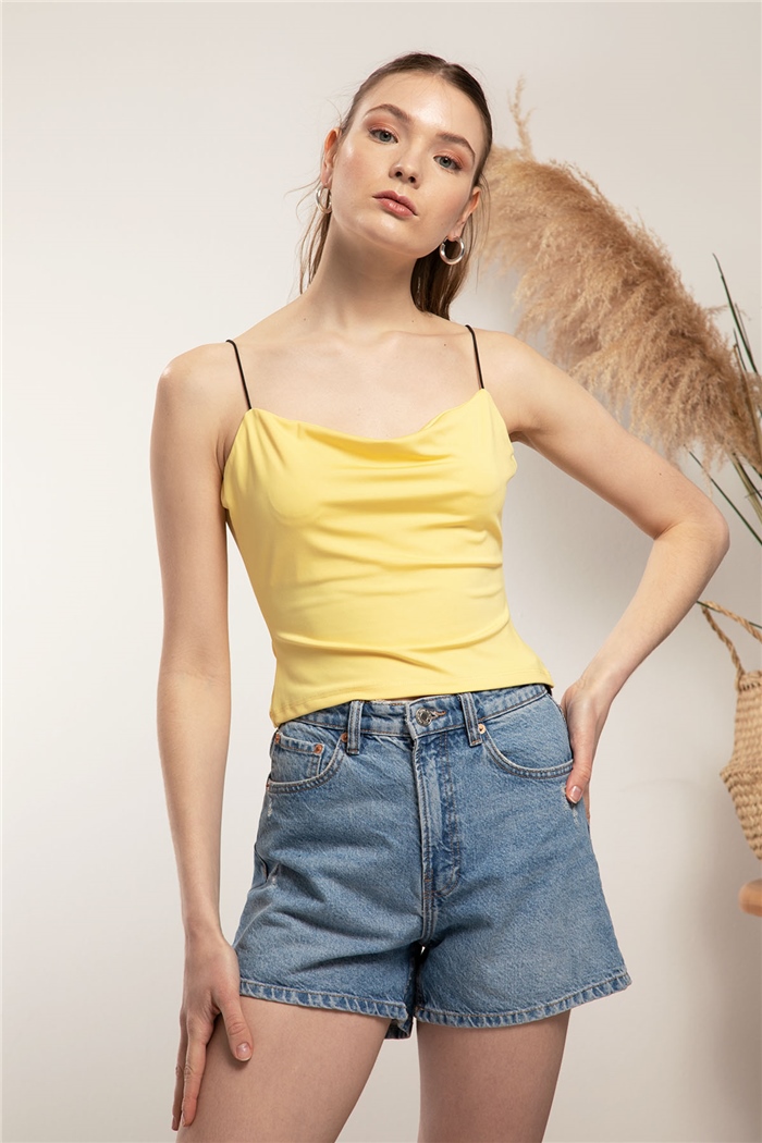 Avrile Askılı Bluz  SARI  A21-10373