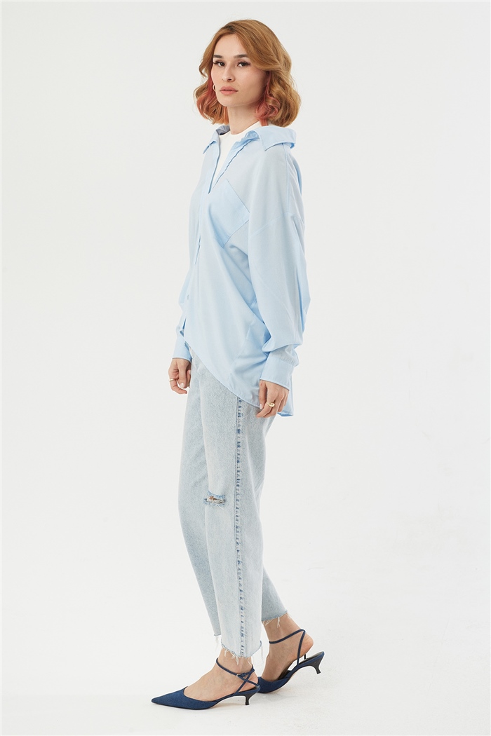 Avrile ATLETLİ GÖMLEK  BEBE MAVİ  A22-10536