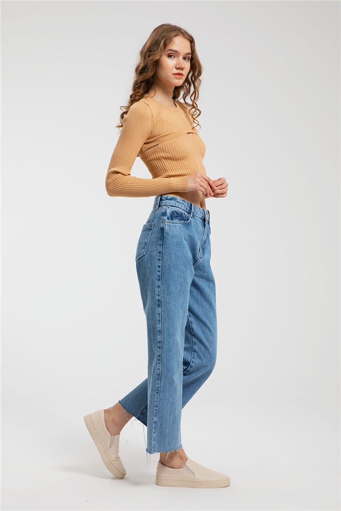 Avrile Atletli Kısa Triko Kazak  CAMEL  A91707-S