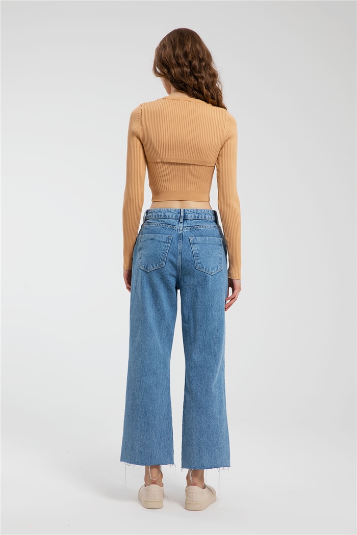 Avrile Atletli Kısa Triko Kazak  CAMEL  A91707-S