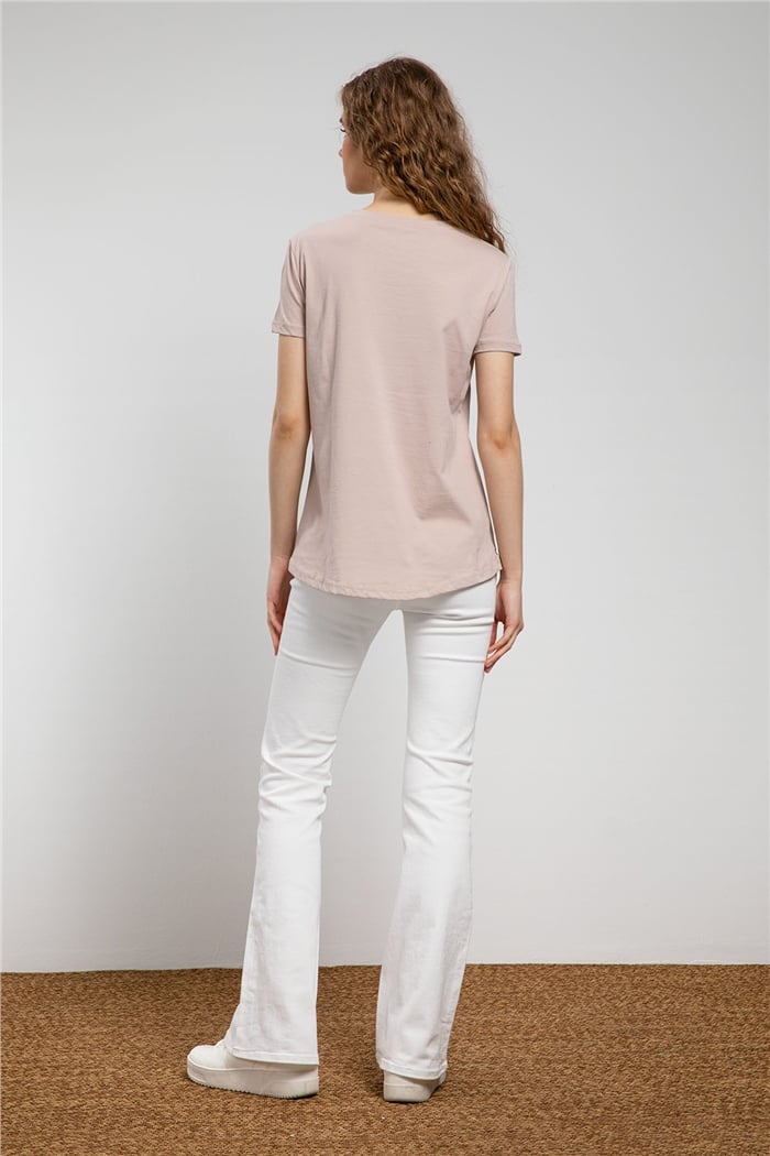 Avrile Ayıcık Baskılı T-Shirt  BEJ  A21-10433