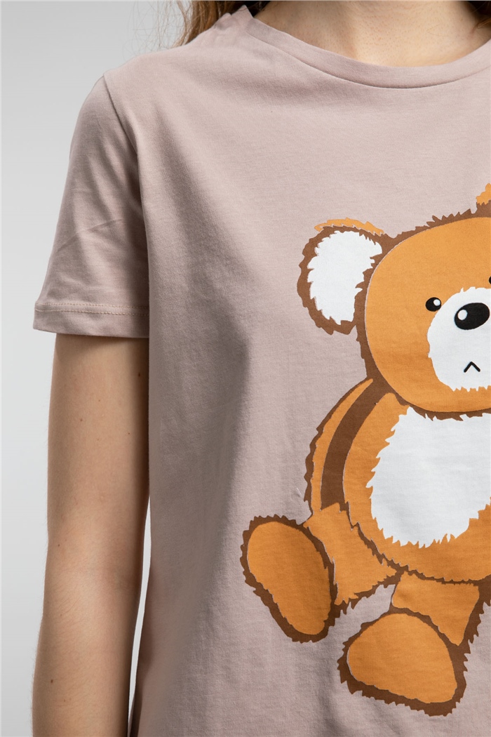 Avrile Ayıcık Baskılı T-Shirt  BEJ  A21-10433