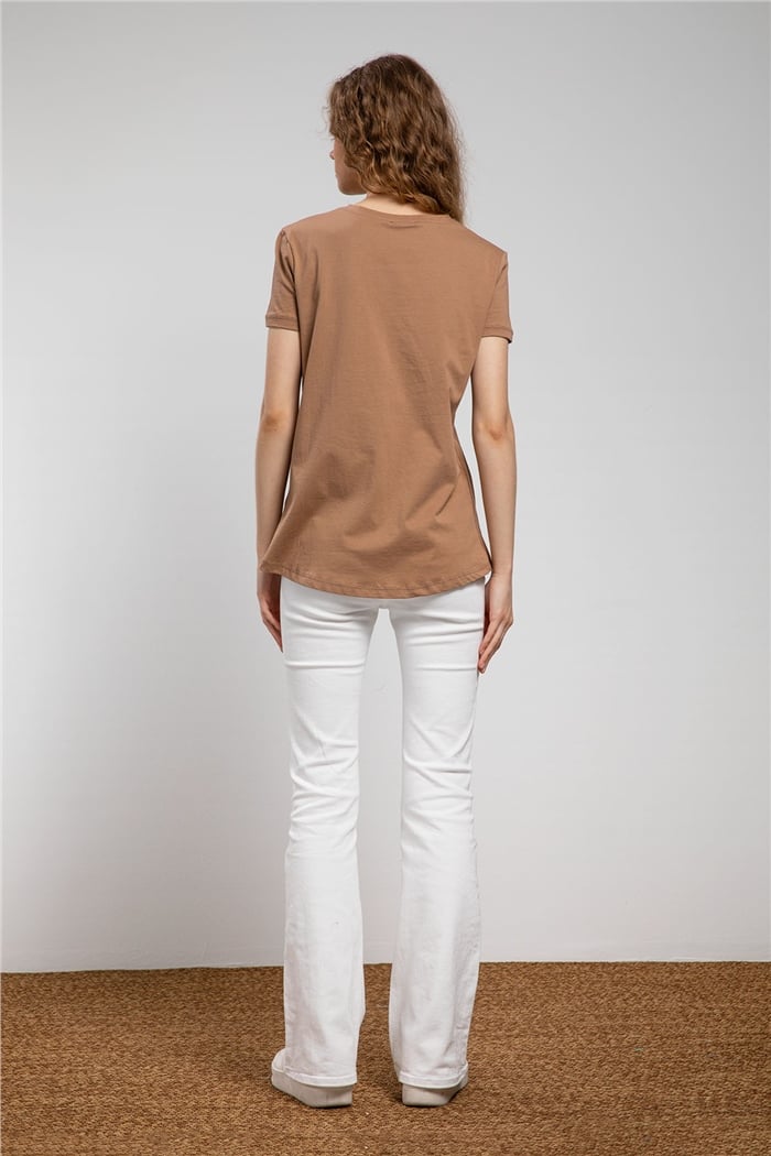 Avrile Ayıcık Baskılı T-Shirt  CAMEL  A21-10433