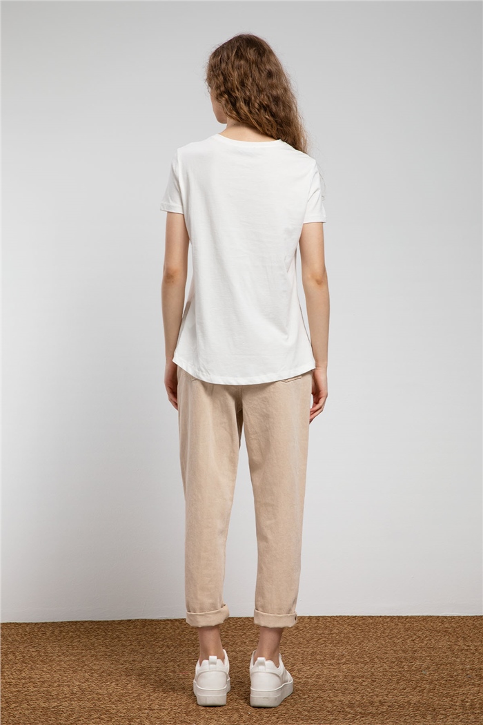 Avrile Ayıcık Baskılı T-Shirt  EKRU  A21-10433