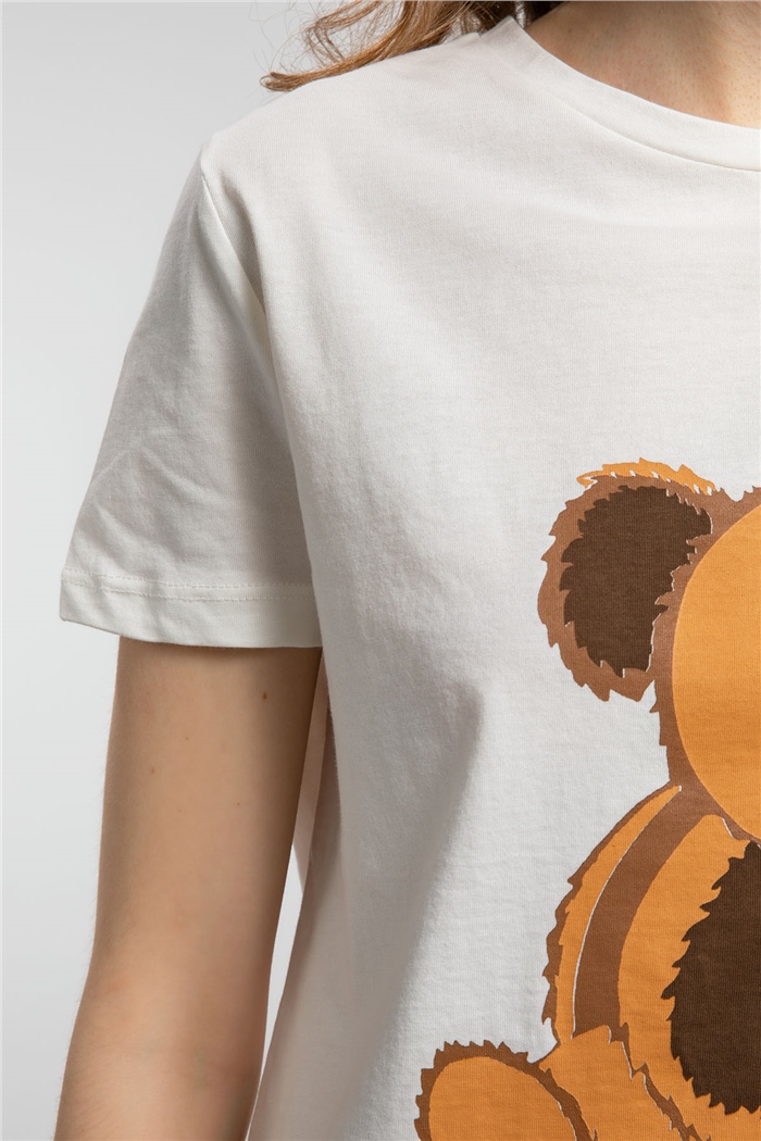 Avrile Ayıcık Baskılı T-Shirt  EKRU  A21-10433
