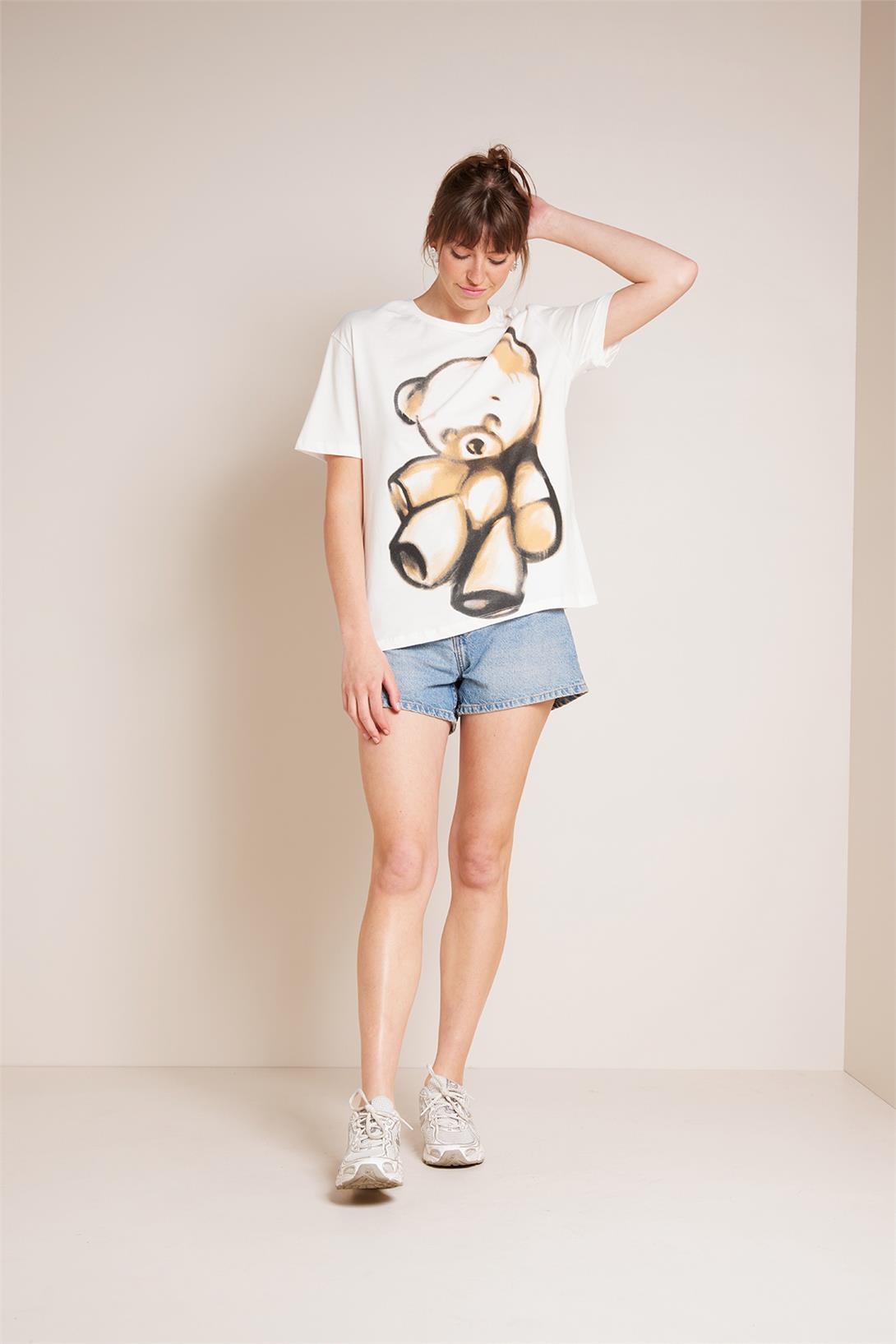 Avrile  AYICIK BASKILI T-SHIRT EKRU A25-10390