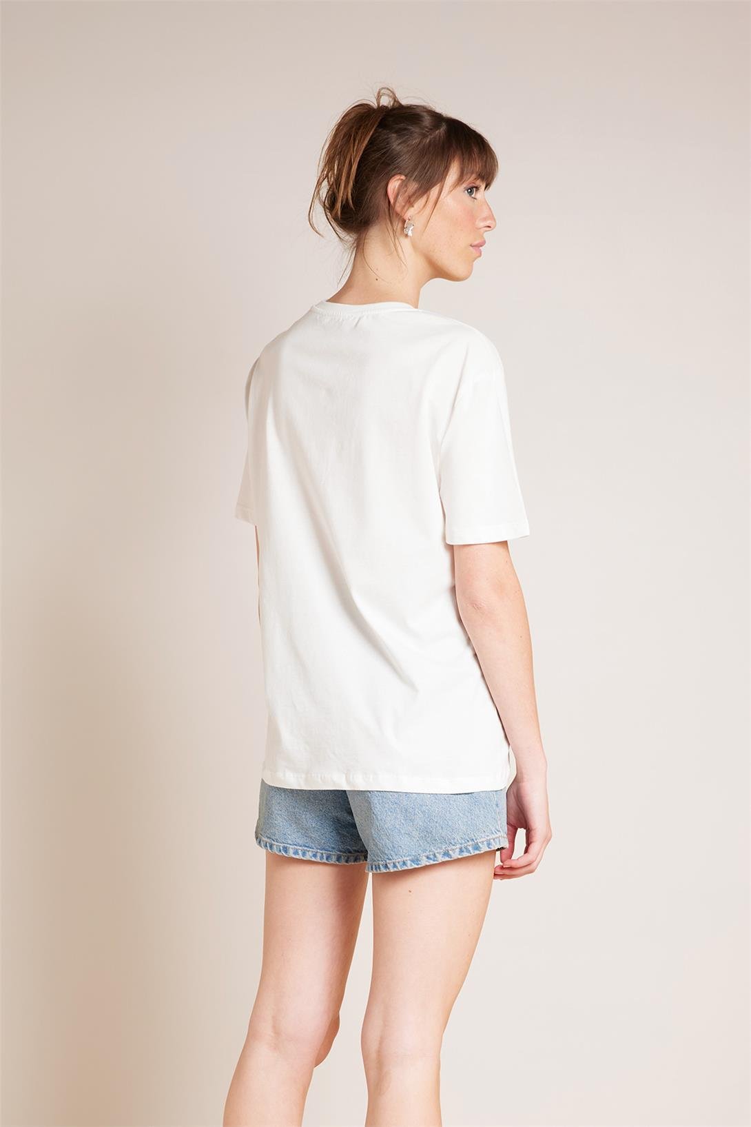 Avrile  AYICIK BASKILI T-SHIRT EKRU A25-10390