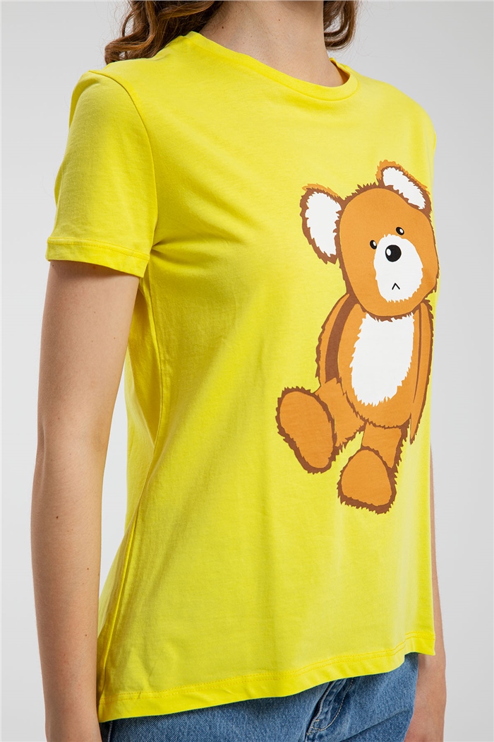 Avrile Ayıcık Baskılı T-Shirt  SARI  A21-10433