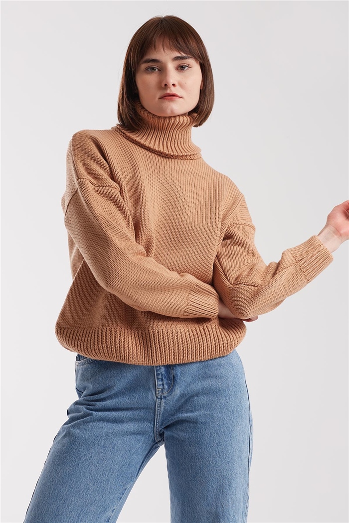 Avrile Balıkçı Yaka Triko Kazak  CAMEL  A91930-S