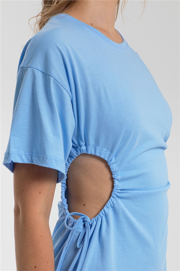 Avrile Beli Dekolteli Elbise  BEBE MAVİ  A21-10479
