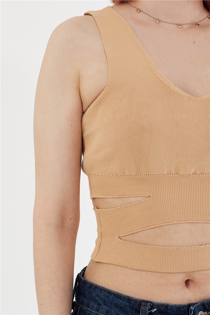 Avrile Beli Dekolteli Triko Atlet  CAMEL  A91725-S