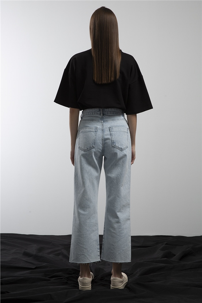 Avrile Beli Lastikli Cepli Crop Bluz  SİYAH  A21-10356