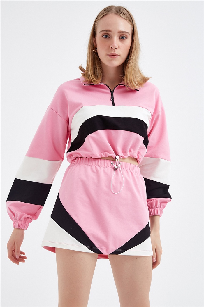 Avrile Beli Lastikli Etek  PEMBE  A20-10318