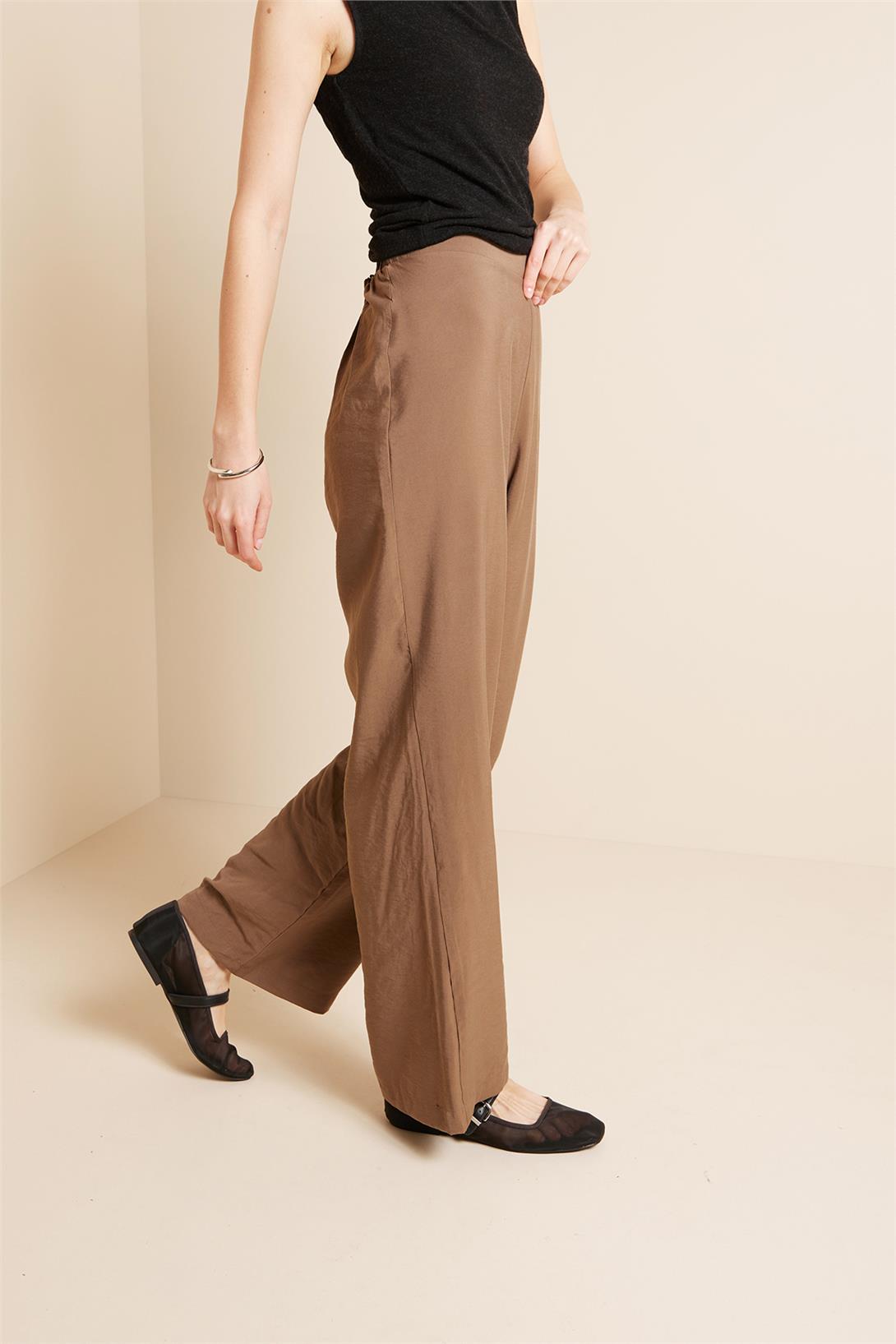 Avrile  BELİ LASTİKLİ PANTOLON KAHVE A25-10344
