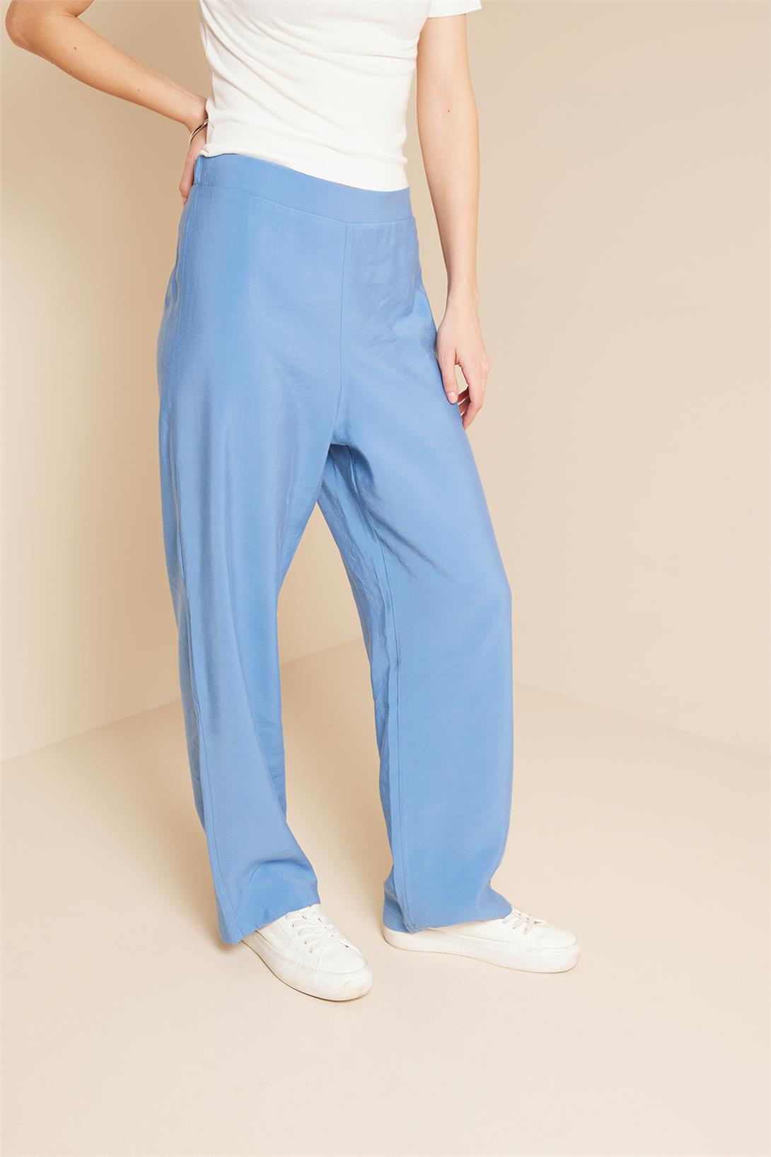 Avrile  BELİ LASTİKLİ PANTOLON MAVİ A25-10344