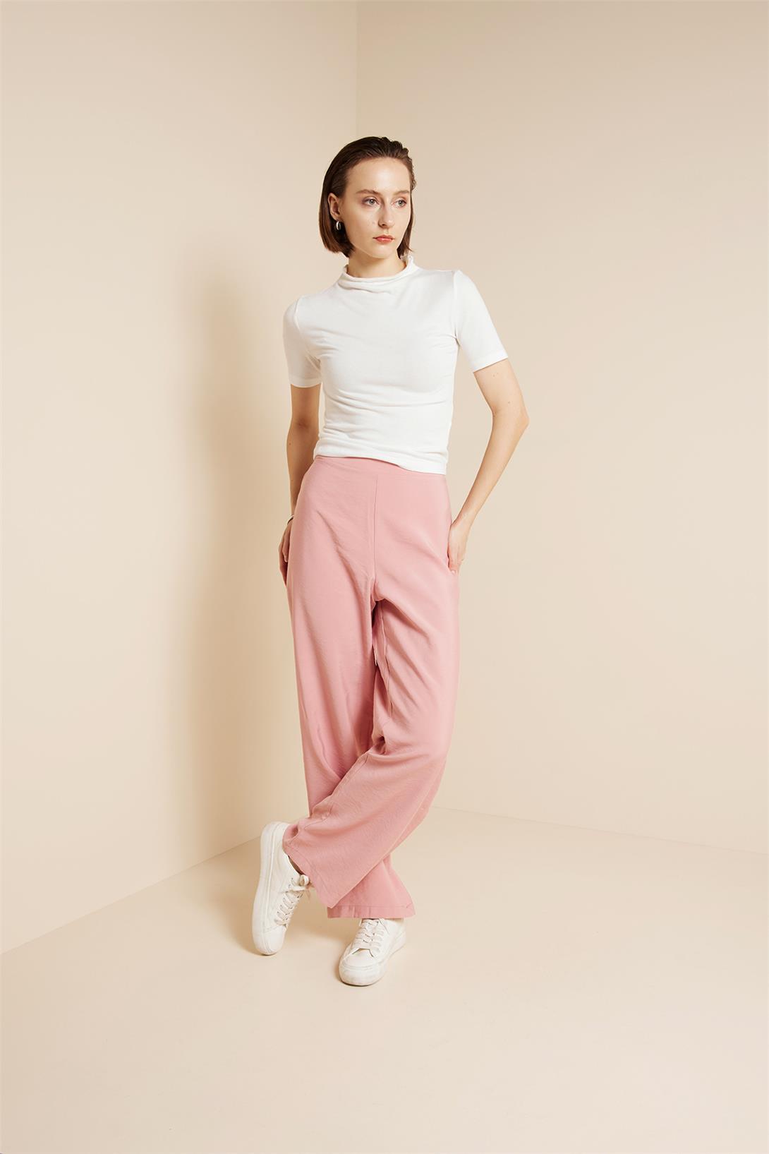 Avrile  BELİ LASTİKLİ PANTOLON ROSE A25-10344