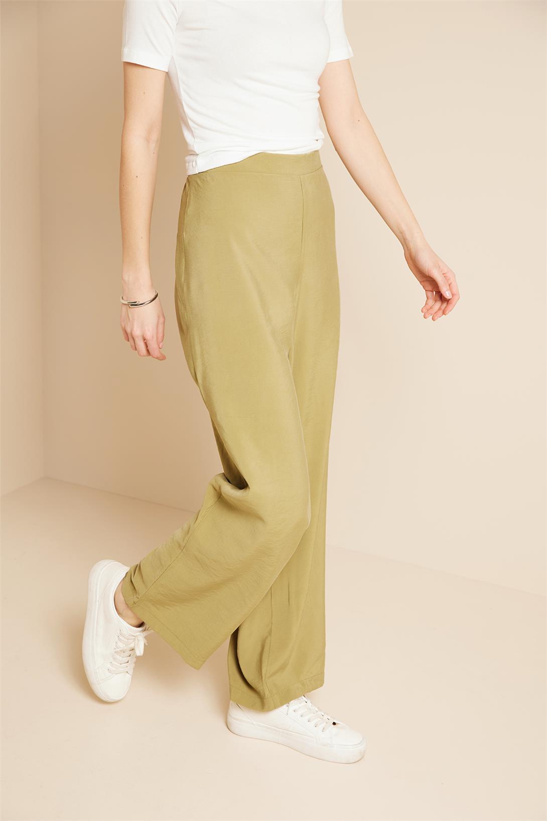 Avrile  BELİ LASTİKLİ PANTOLON YEŞİL A25-10344