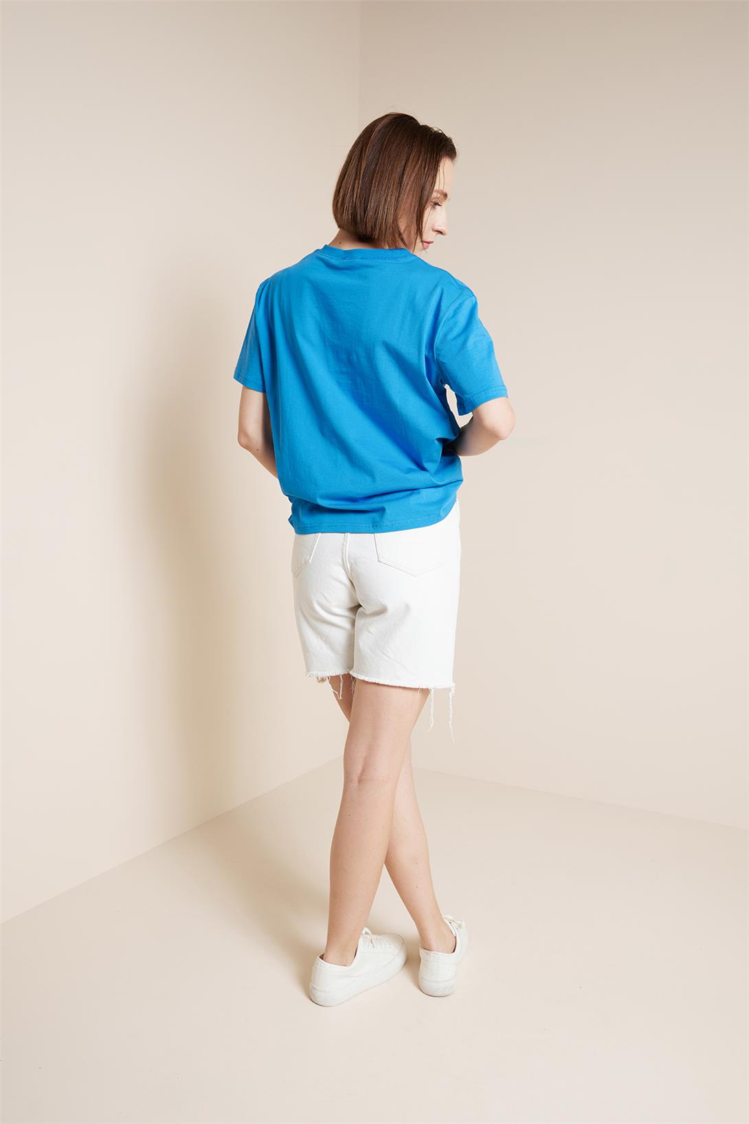 Avrile  BİSİKLET YAKA KISA KOLLU T-SHIRT KOYU MAVİ A25-10341