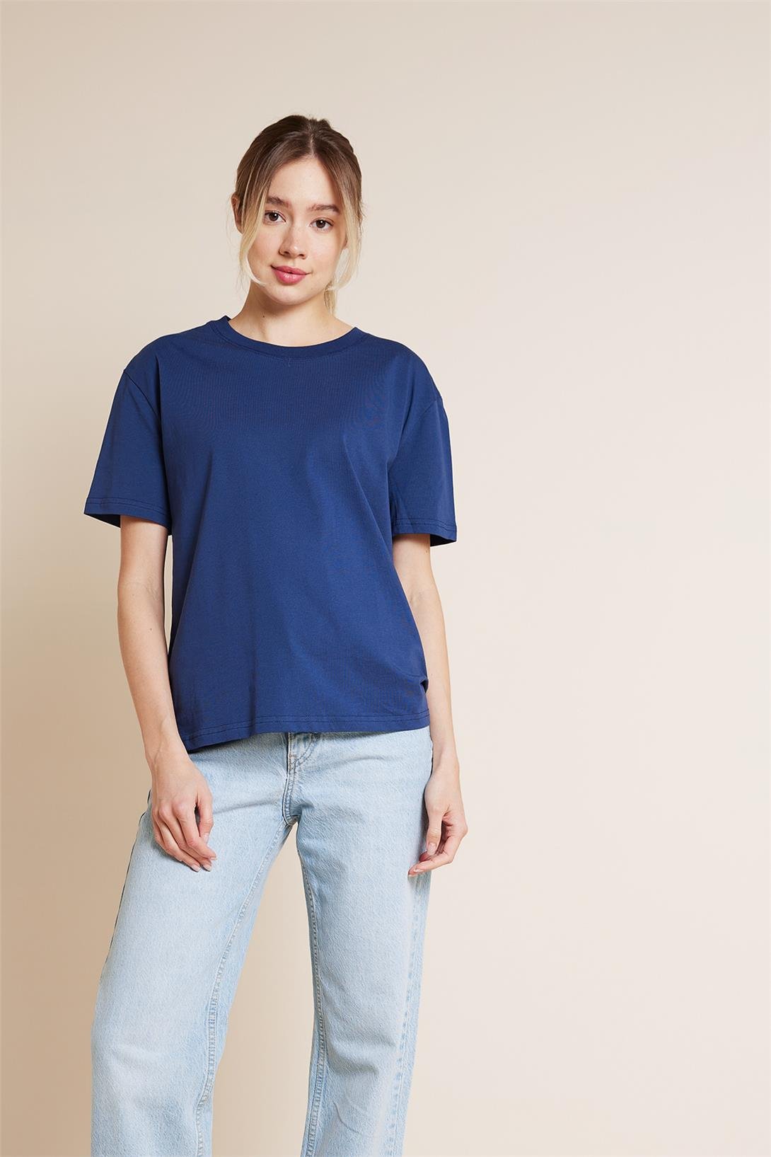 Avrile  BİSİKLET YAKA KISA KOLLU T-SHIRT İNDİGO A25-10341