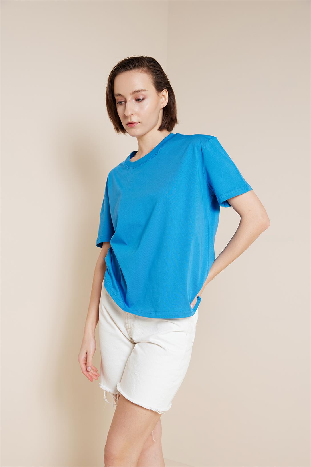 Avrile  BİSİKLET YAKA KISA KOLLU T-SHIRT KOYU MAVİ A25-10341