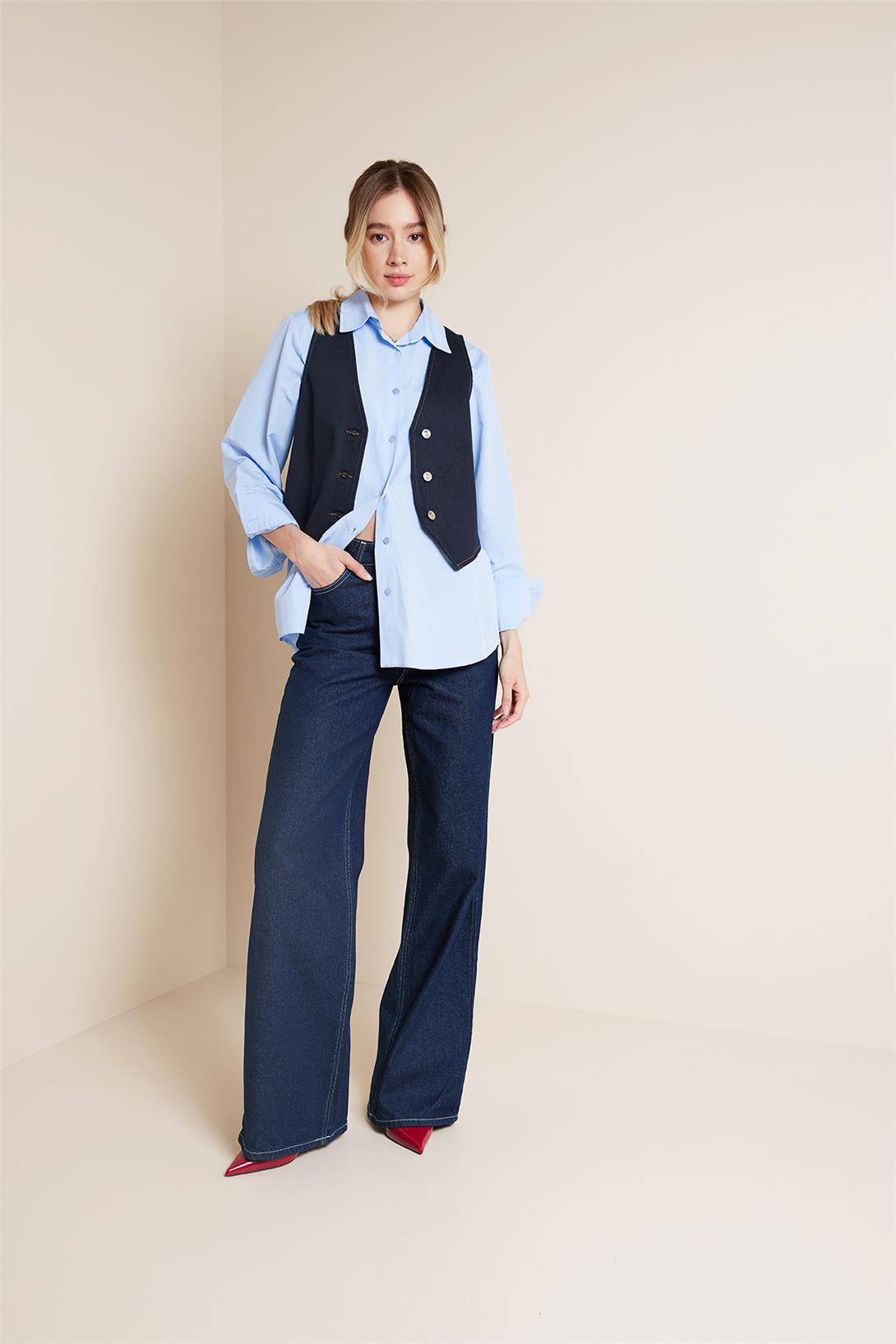 Avrile  CEP DETAYLI DENIM PANTOLON MAVİ AP25-775