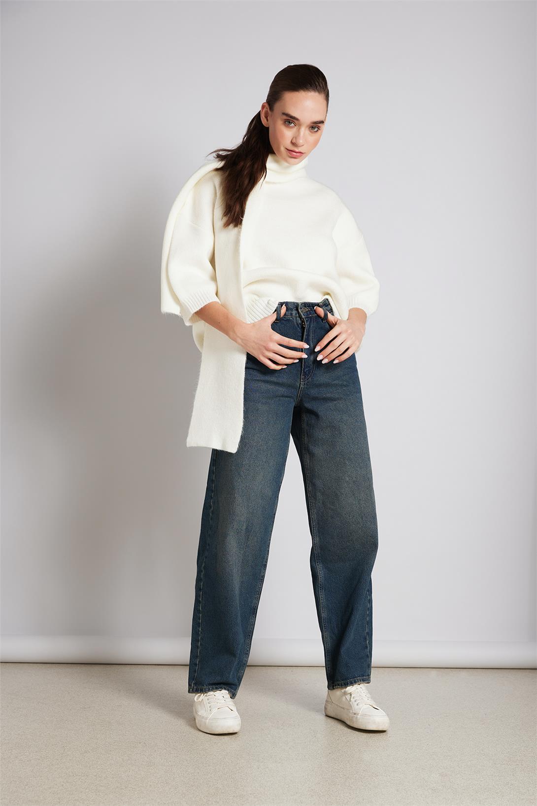 Avrile  CEPLİ STRAIGHT FIT DENİM PANTOLON MAVİ AP25-776