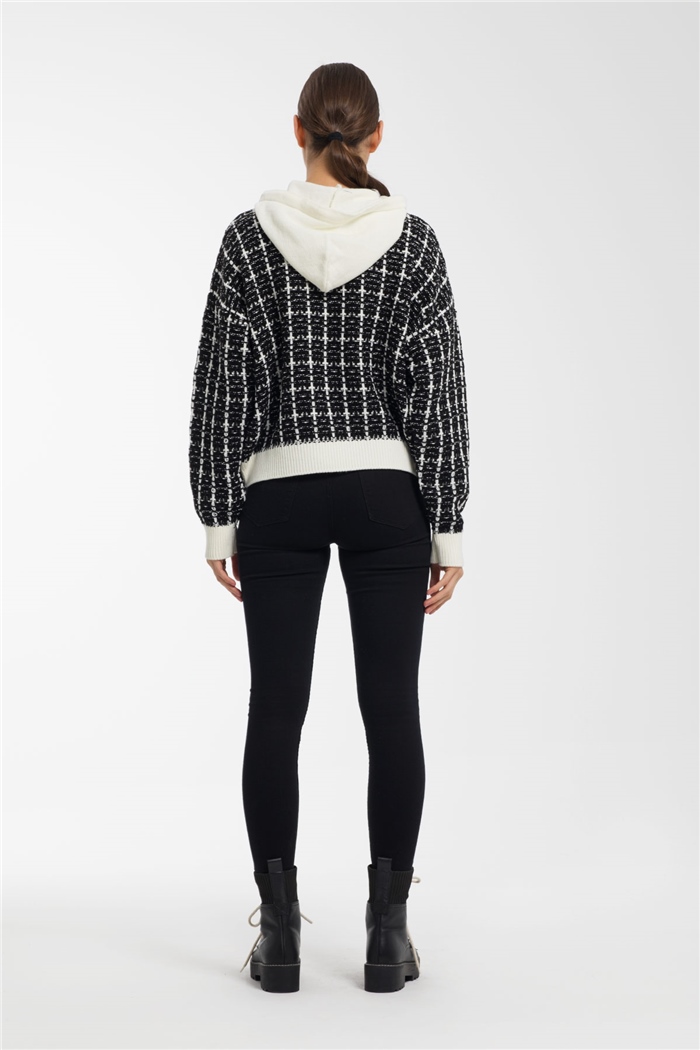 Avrile Chanel Triko Sweatshirt  EKRU-SİYAH  A91891-S
