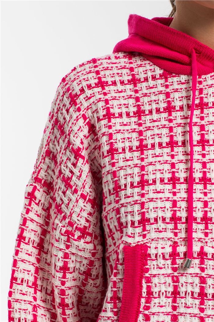 Avrile Chanel Triko Sweatshirt  FUŞYA-EKRU  A91891-S