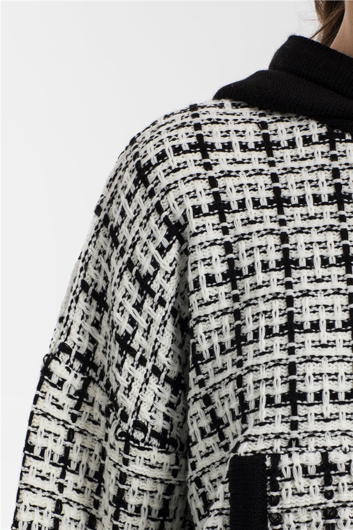 Avrile Chanel Triko Sweatshirt  SİYAH-EKRU  A91891-S