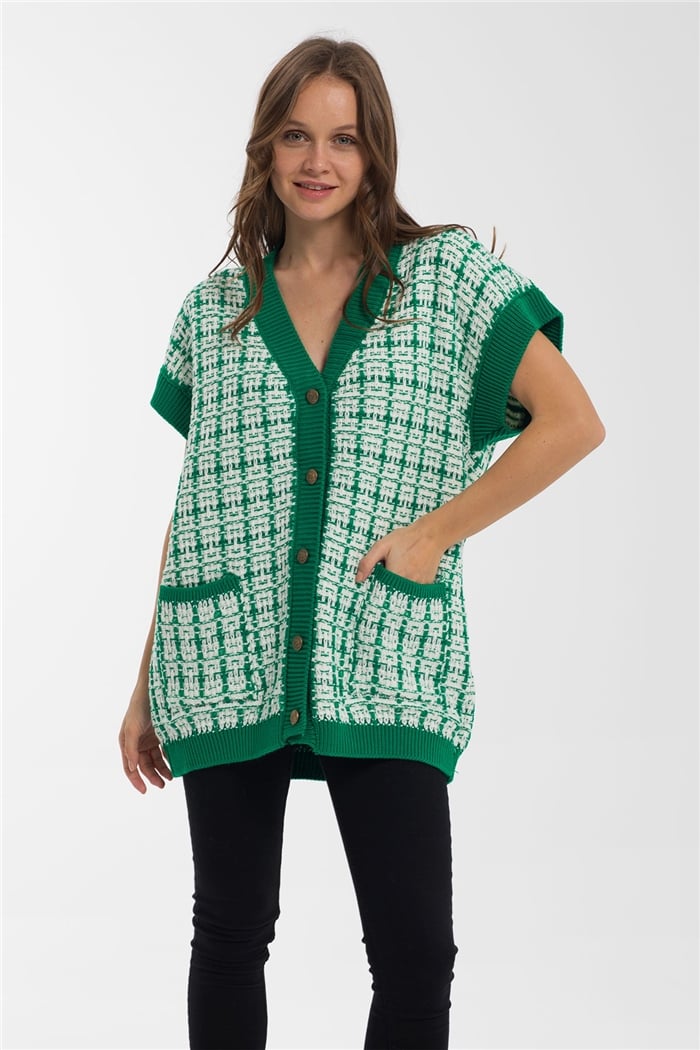 Avrile Chanel Triko Yelek  BENET-EKRU  A91890-S