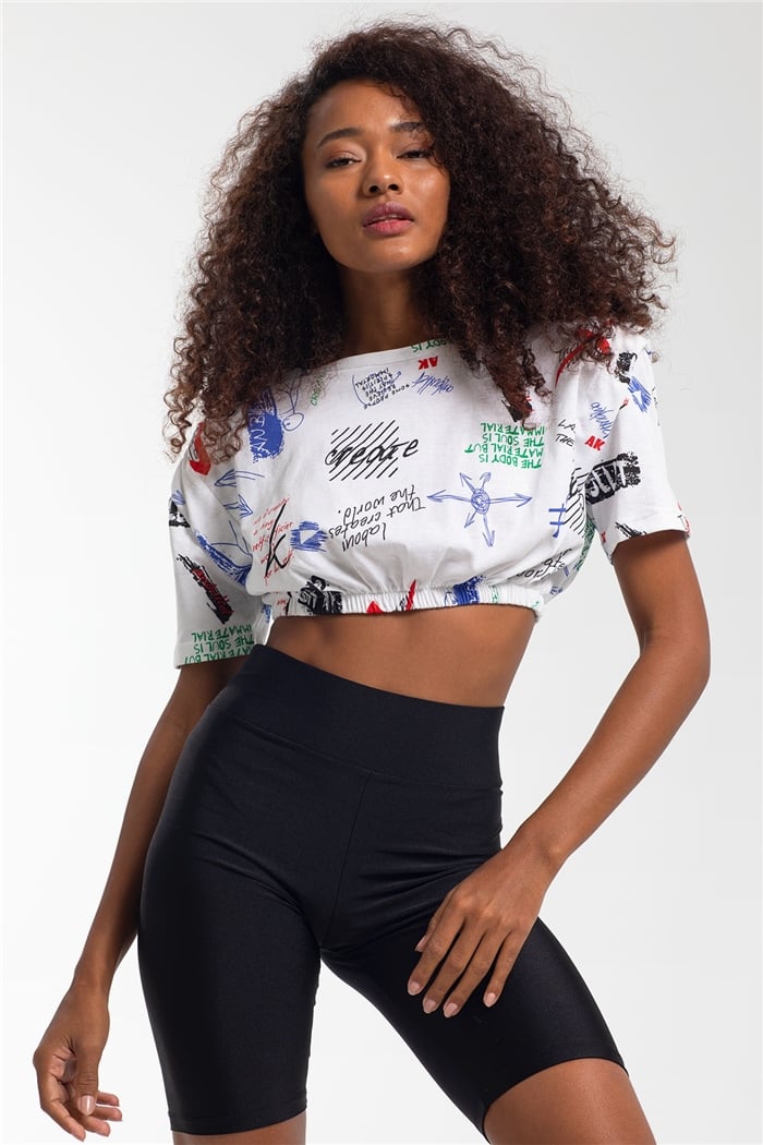 Avrile Crop Bluz  BEYAZ  A21-10402
