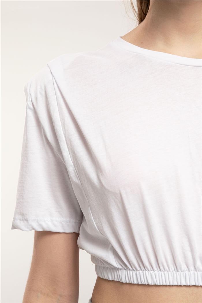 Avrile Crop T-Shirt  BEYAZ  A21-10396