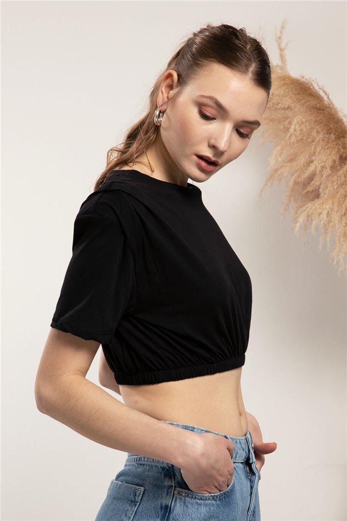 Avrile Crop T-Shirt  SİYAH  A21-10396