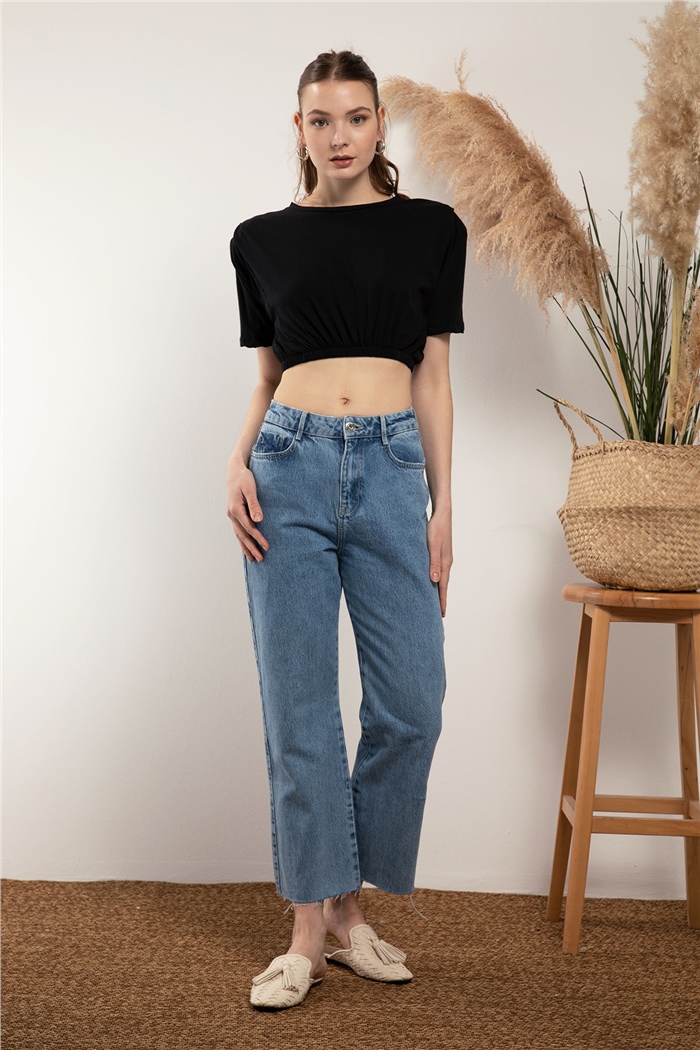 Avrile Crop T-Shirt  SİYAH  A21-10396