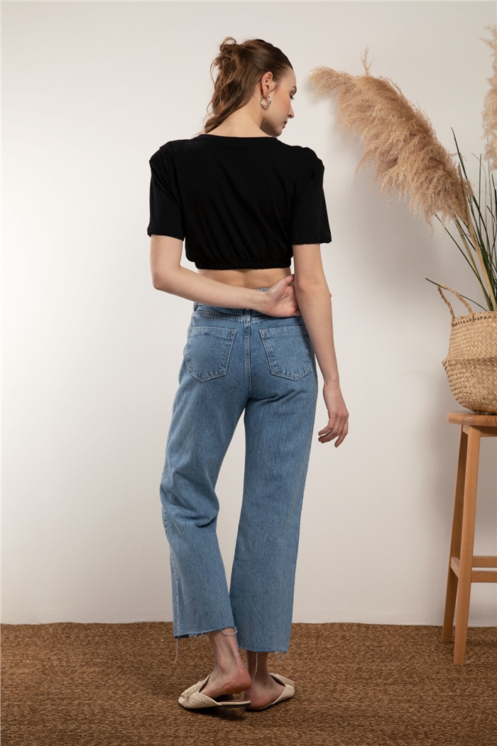 Avrile Crop T-Shirt  SİYAH  A21-10396