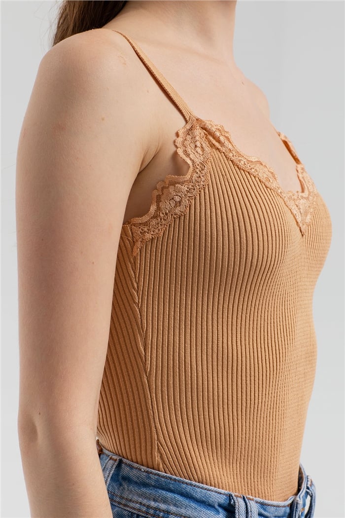 Avrile Dantelli Triko Zıbın  CAMEL  A91769-S
