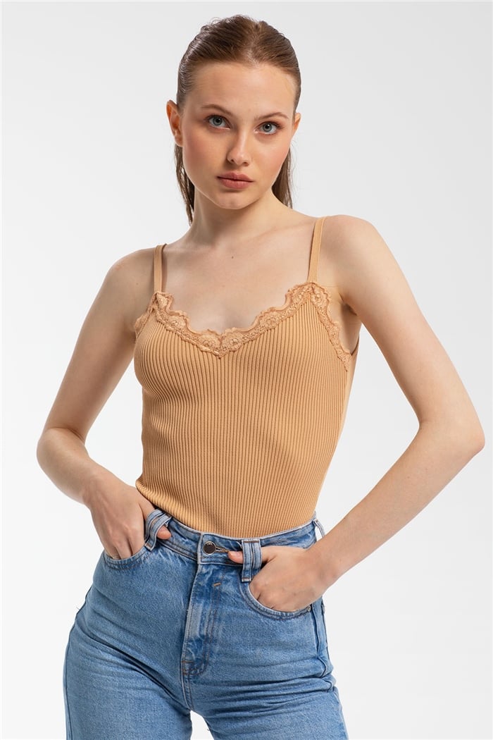 Avrile Dantelli Triko Zıbın  CAMEL  A91769-S
