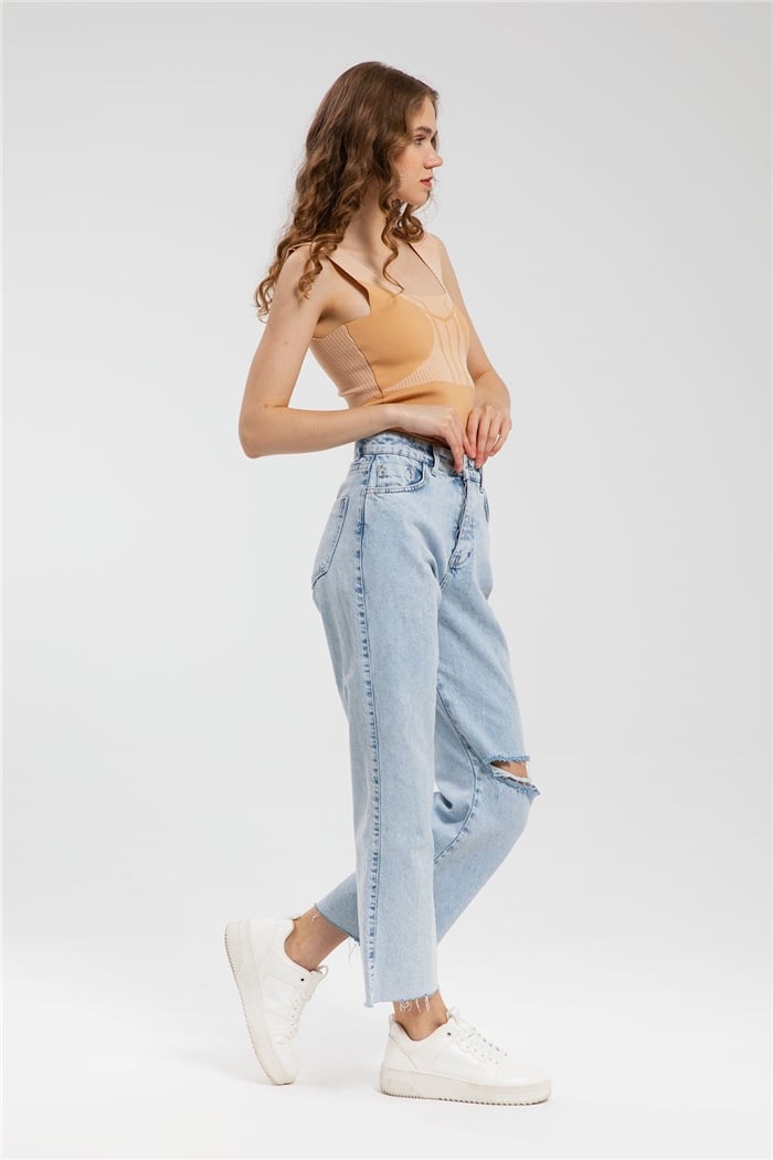 Avrile Desenli Triko Zıbın  CAMEL  A91789-S