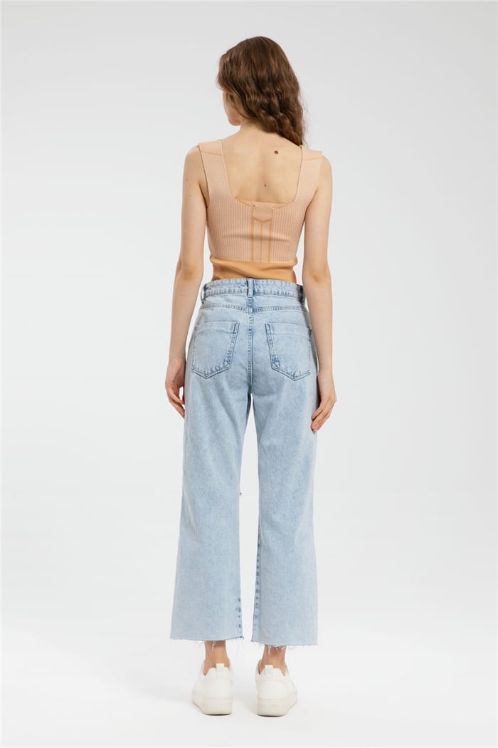 Avrile Desenli Triko Zıbın  CAMEL  A91789-S