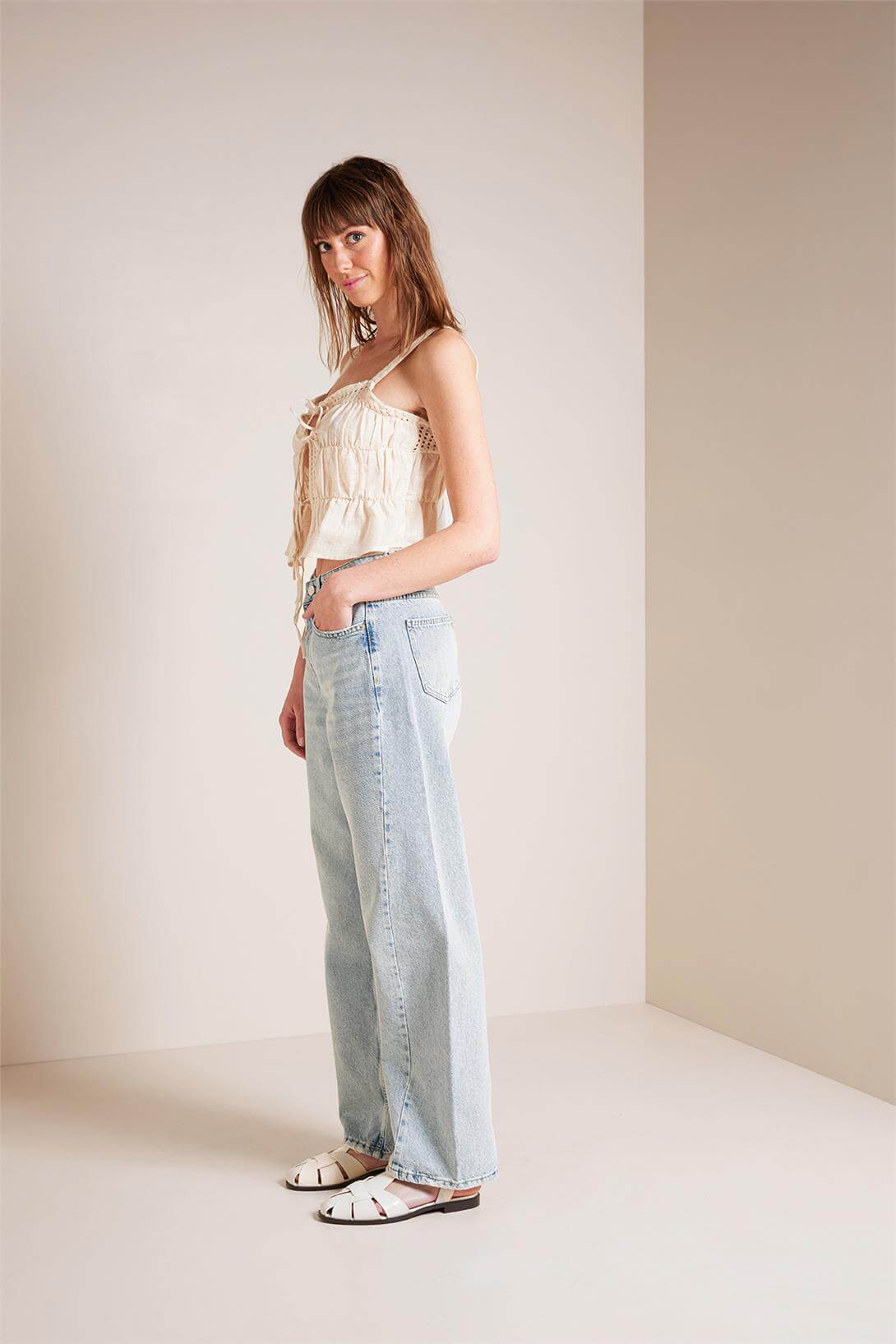 Avrile  DİKİŞ DETAYLI DENIM PANTOLON AÇIK MAVİ AP25-234