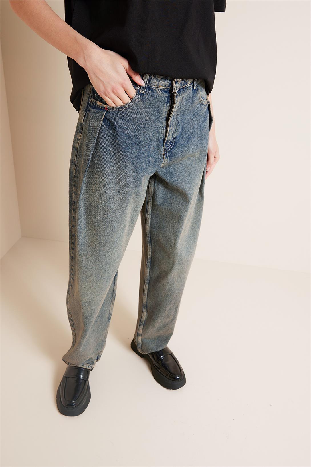 Avrile  DİKİŞ DETAYLI DENIM PANTOLON MAVİ AP25-789