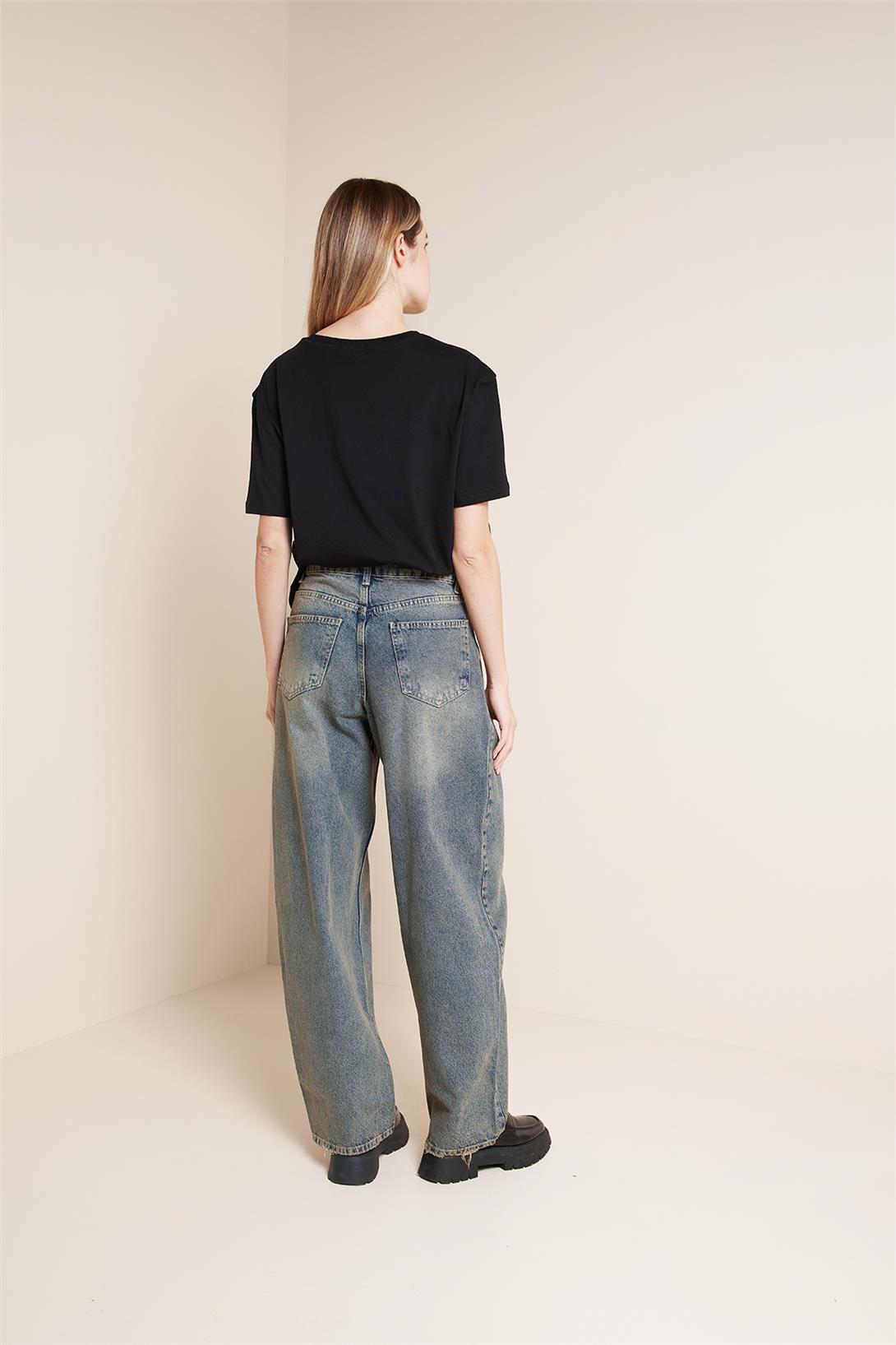 Avrile  DİKİŞ DETAYLI DENIM PANTOLON MAVİ AP25-789