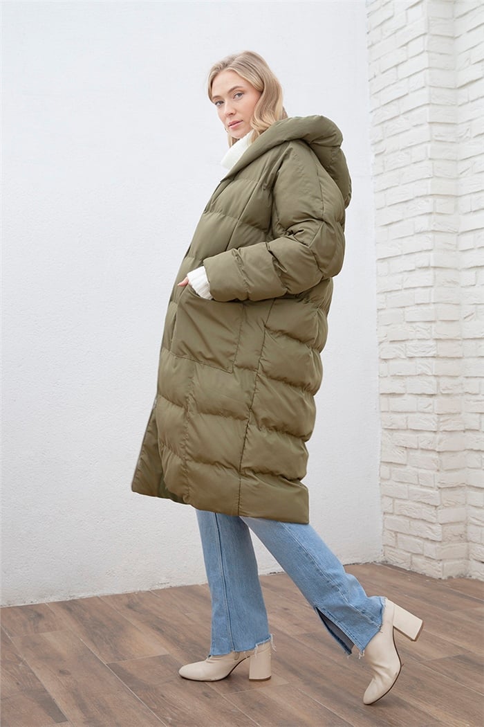 Avrile Dolumlu Şişme Mont  HAKİ  A20-10325