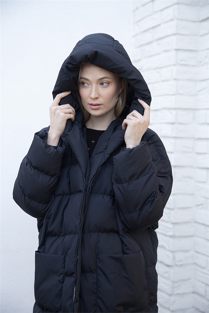 Avrile Dolumlu Şişme Mont  SİYAH  A20-10325