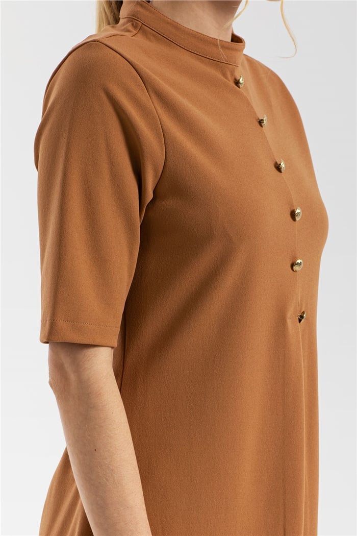Avrile Düğmeli Elbise  CAMEL  A21-10518