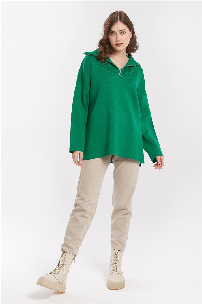 Avrile Fermuarlı Yırtmaçlı Triko Tunik  BENETTON  A91974-S