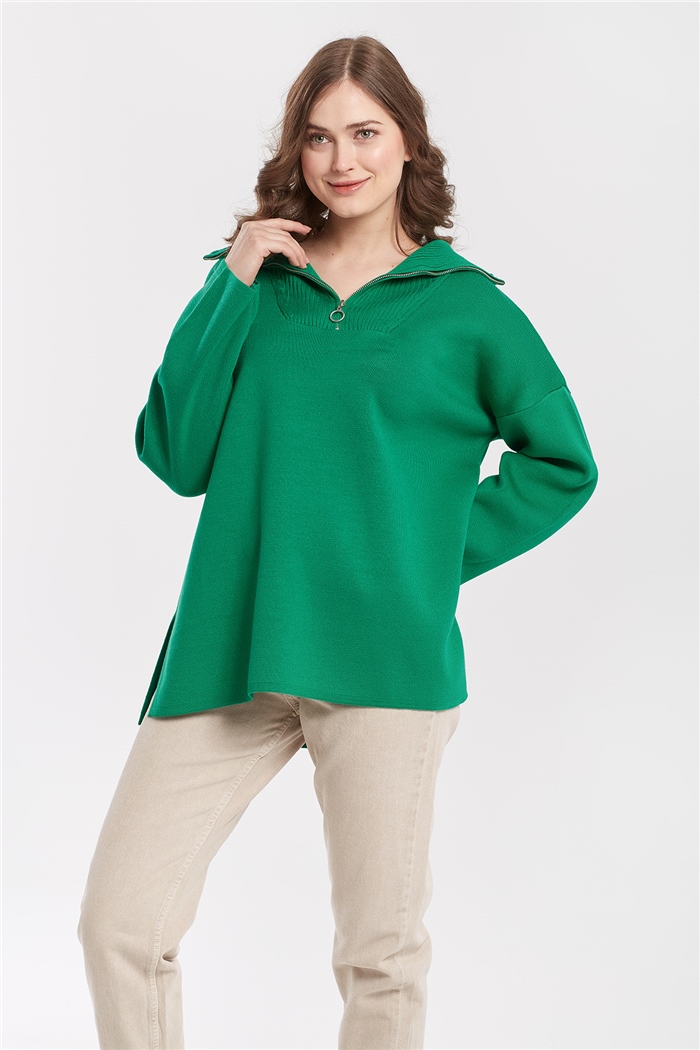 Avrile Fermuarlı Yırtmaçlı Triko Tunik  BENETTON  A91974-S