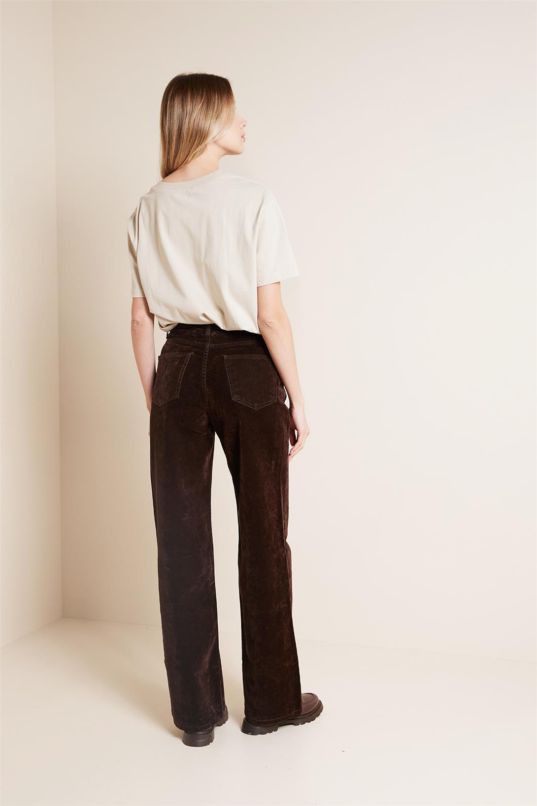Avrile  FLOKLU STRAIGHT FIT DENIM PANTOLON KAHVE AP25-847