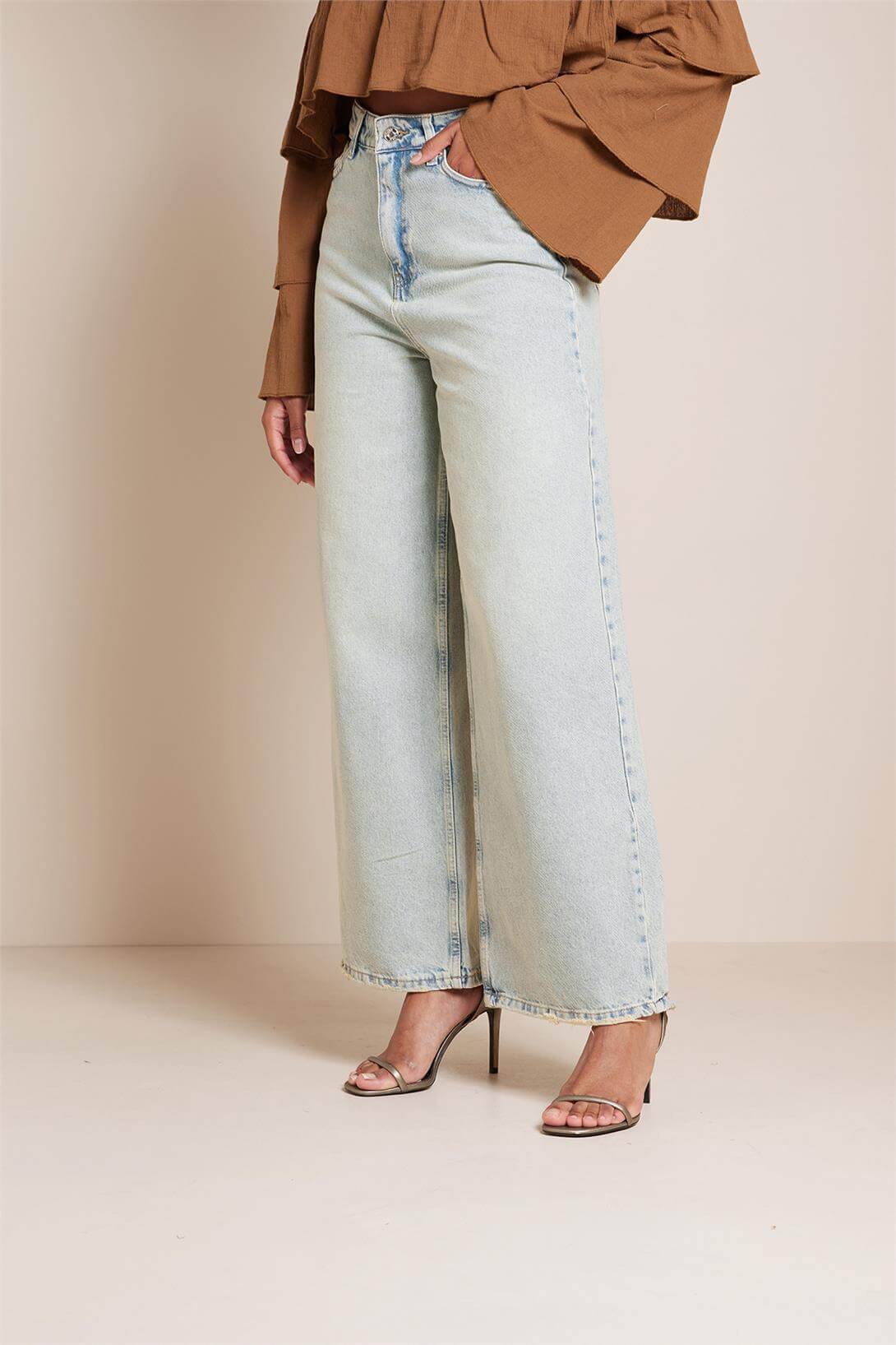 Avrile  GENİŞ KESİM DENIM PANTOLON AÇIK MAVİ AP25-252