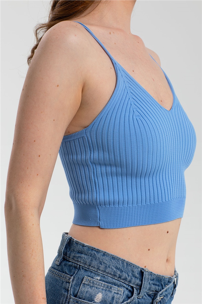 Avrile İnce Askılı Triko Atlet  BEBE MAVİ  A91788-S